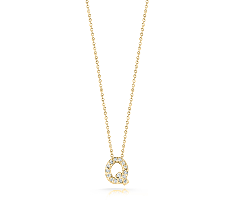 Roberto Coin Tiny Treasures Yellow Gold "Love Letter" Initial Pendant